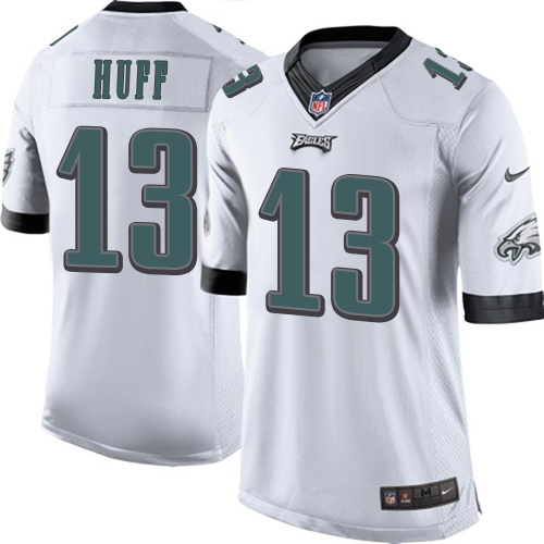 Men's Limited Josh Huff Nike Jersey White Road - #13 NFL Philadelphia Eagles